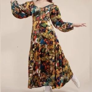 Samantha Pleet Harvest Print Banquet Dress